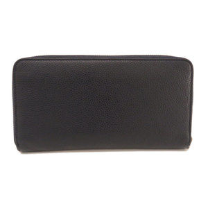 Christian Dior Logo Long Wallet Coin Purse Leather Navy